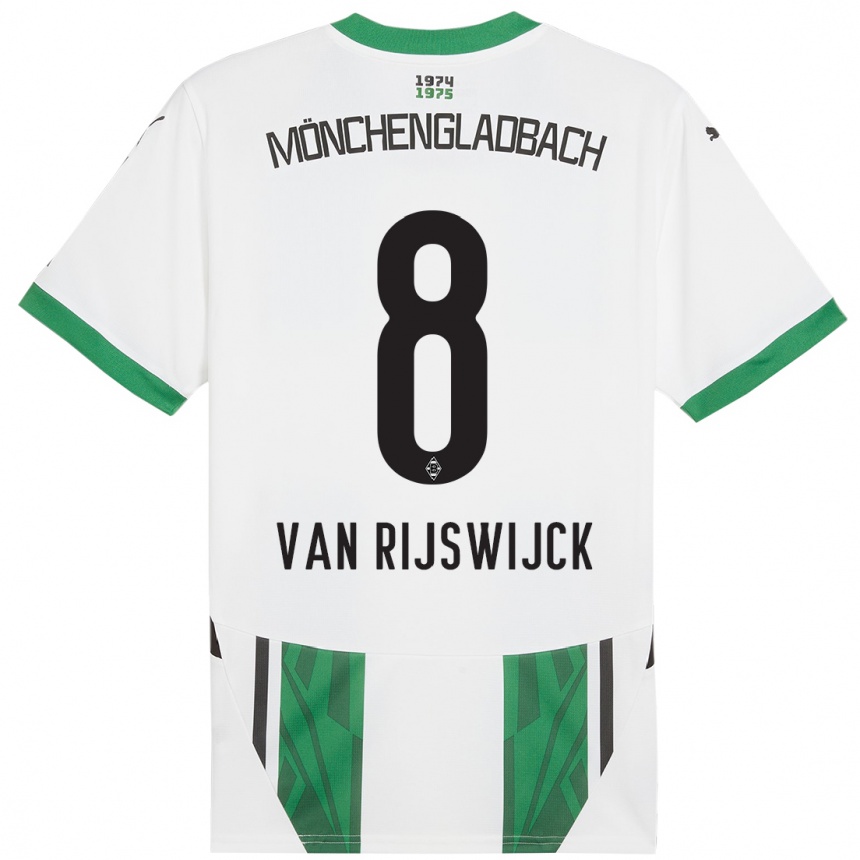 גברים כדורגל Britt Van Rijswijck #8 ירוק לבן ג'רזי ביתית 2024/25