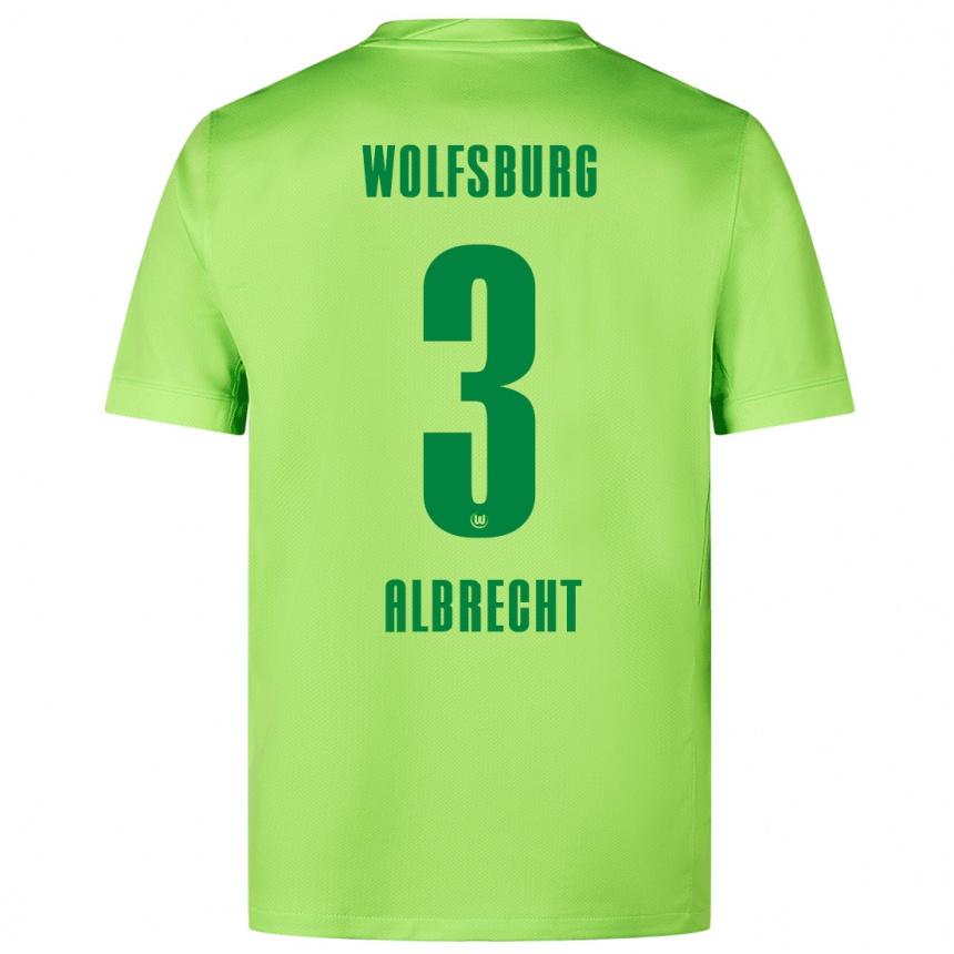 גברים כדורגל Ben Albrecht #3 ירוק ניאון ג'רזי ביתית 2024/25