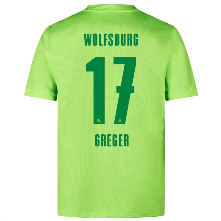 גברים כדורגל Max Greger #17 ירוק ניאון ג'רזי ביתית 2024/25