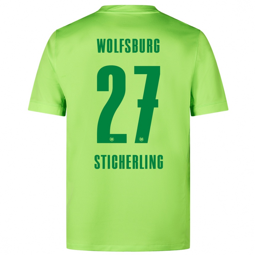 גברים כדורגל Carl-Anton Sticherling #27 ירוק ניאון ג'רזי ביתית 2024/25