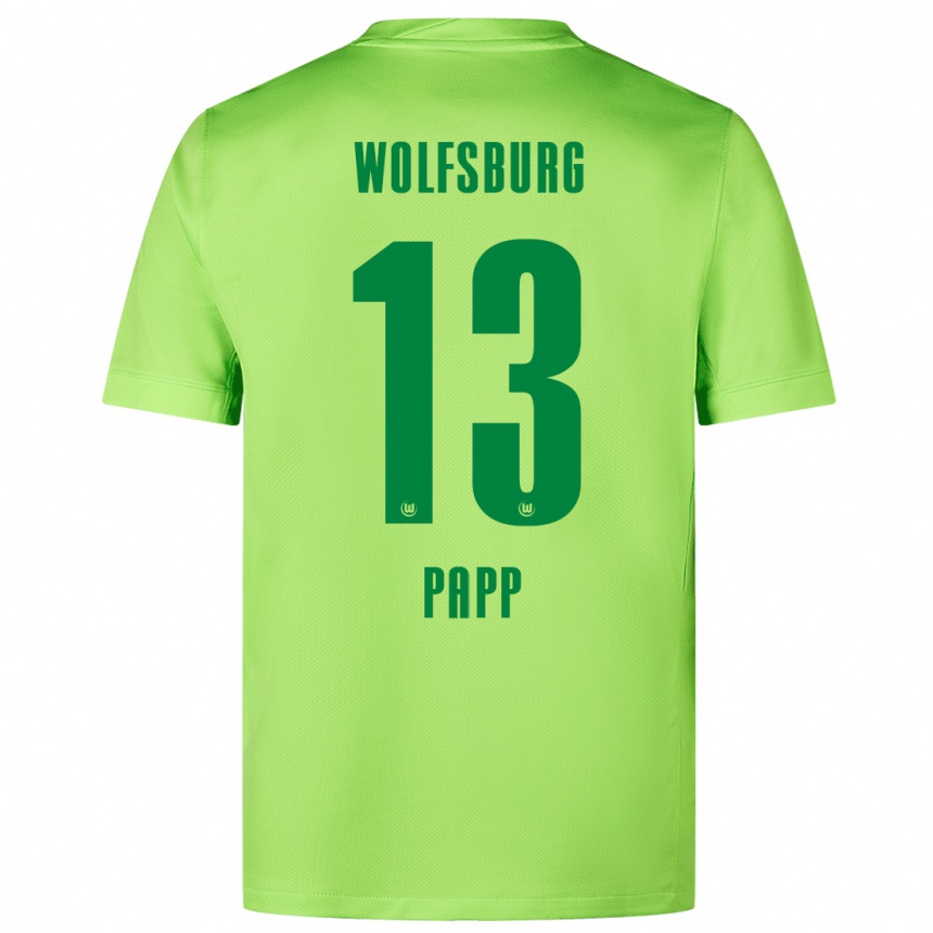 גברים כדורגל Luca Papp #13 ירוק ניאון ג'רזי ביתית 2024/25