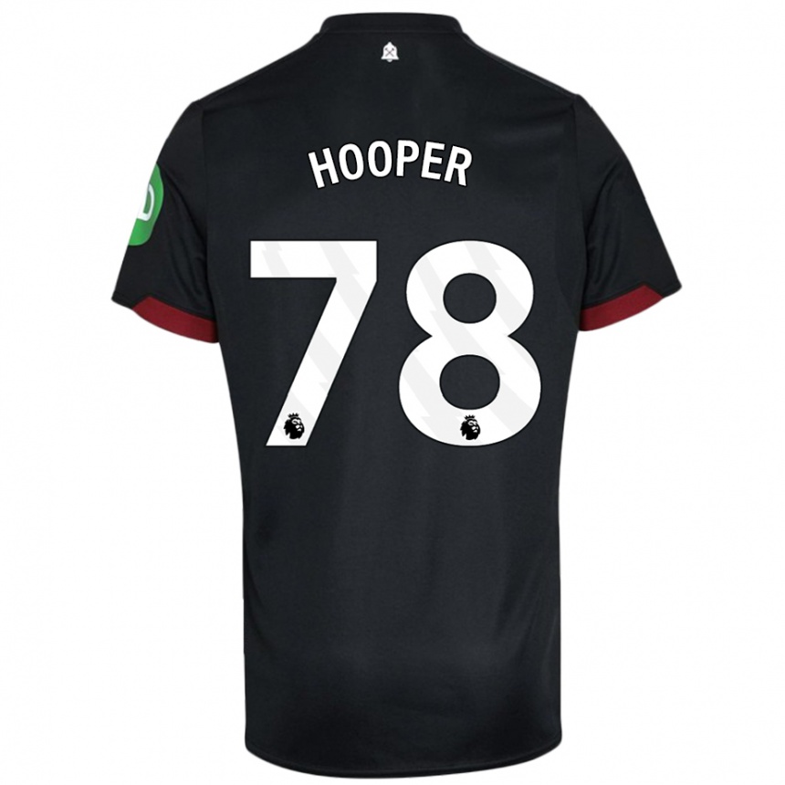 גברים כדורגל Finley Hooper #78 שחור לבן הרחק ג'רזי 2024/25