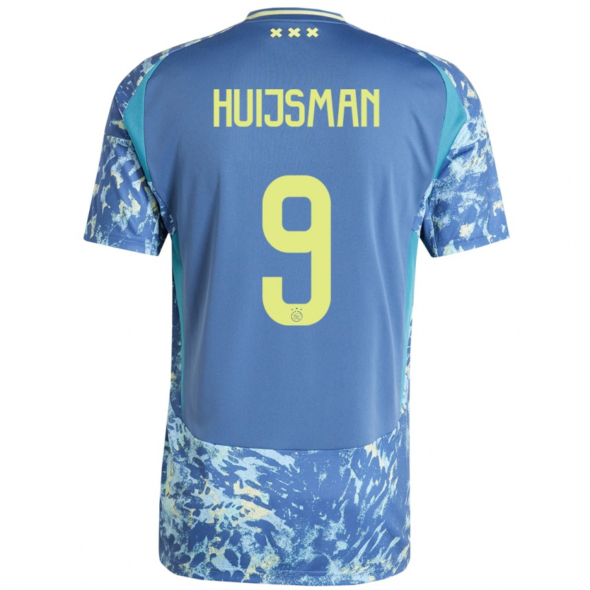 גברים כדורגל Mitchi Huijsman #9 אפור כחול צהוב הרחק ג'רזי 2024/25