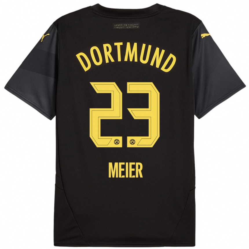 גברים כדורגל Maximilian Meier #23 שחור צהוב הרחק ג'רזי 2024/25
