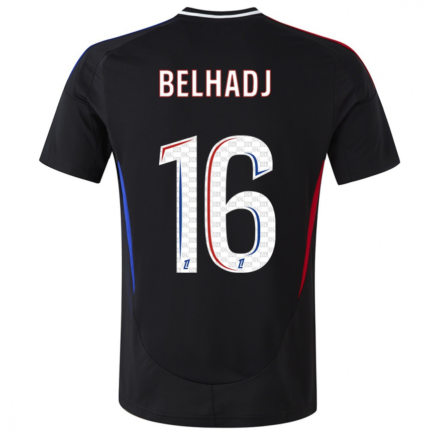 גברים כדורגל Féerine Belhadj #16 שָׁחוֹר הרחק ג'רזי 2024/25