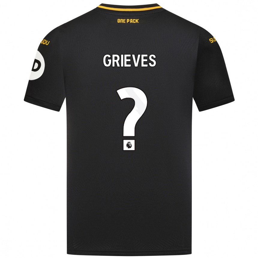 גברים כדורגל Xander Grieves #0 שָׁחוֹר הרחק ג'רזי 2024/25