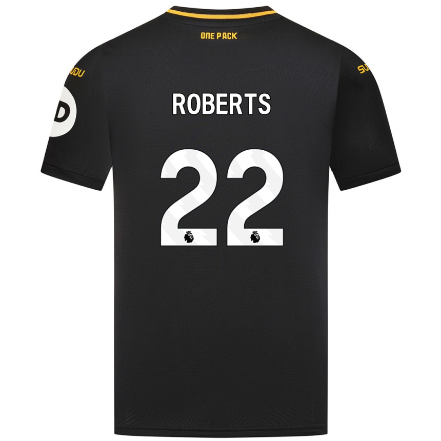 גברים כדורגל Beth Roberts #22 שָׁחוֹר הרחק ג'רזי 2024/25