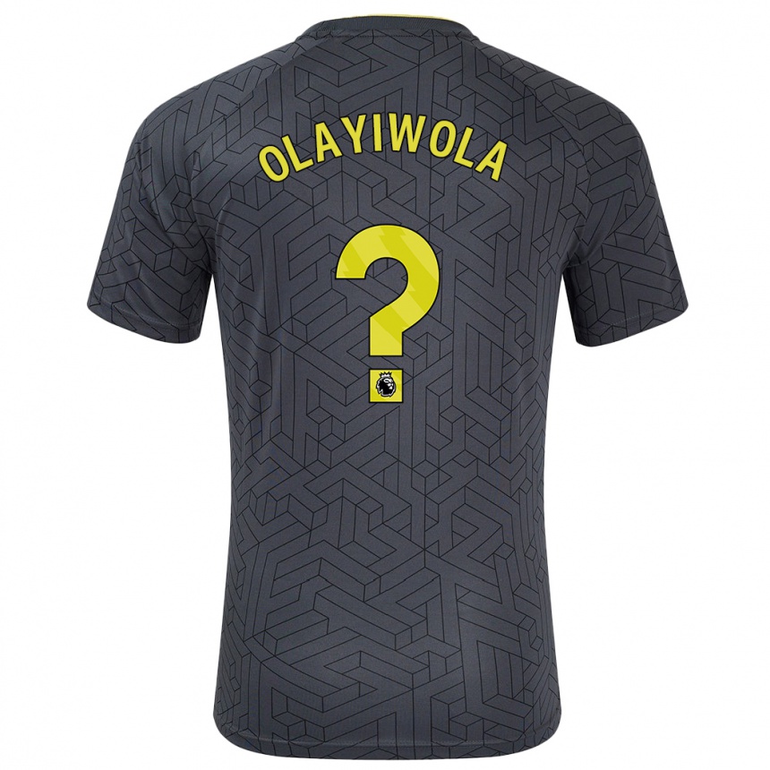 גברים כדורגל Malik Olayiwola #0 שחור צהוב הרחק ג'רזי 2024/25