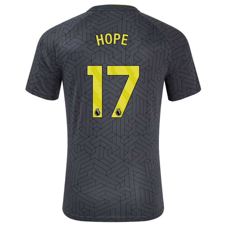 גברים כדורגל Lucy Hope #17 שחור צהוב הרחק ג'רזי 2024/25