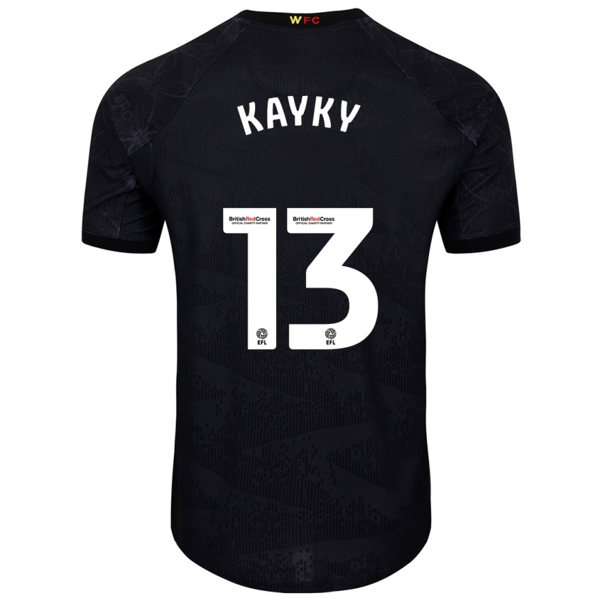 גברים כדורגל Kayky Almeida #13 שחור לבן הרחק ג'רזי 2024/25