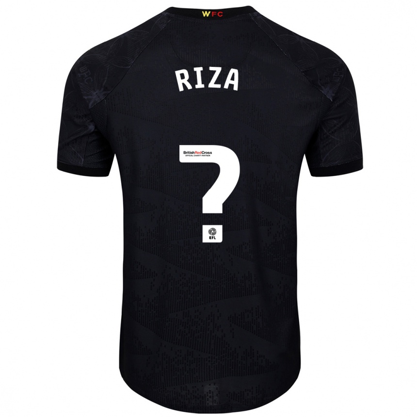 גברים כדורגל Josh Riza #0 שחור לבן הרחק ג'רזי 2024/25