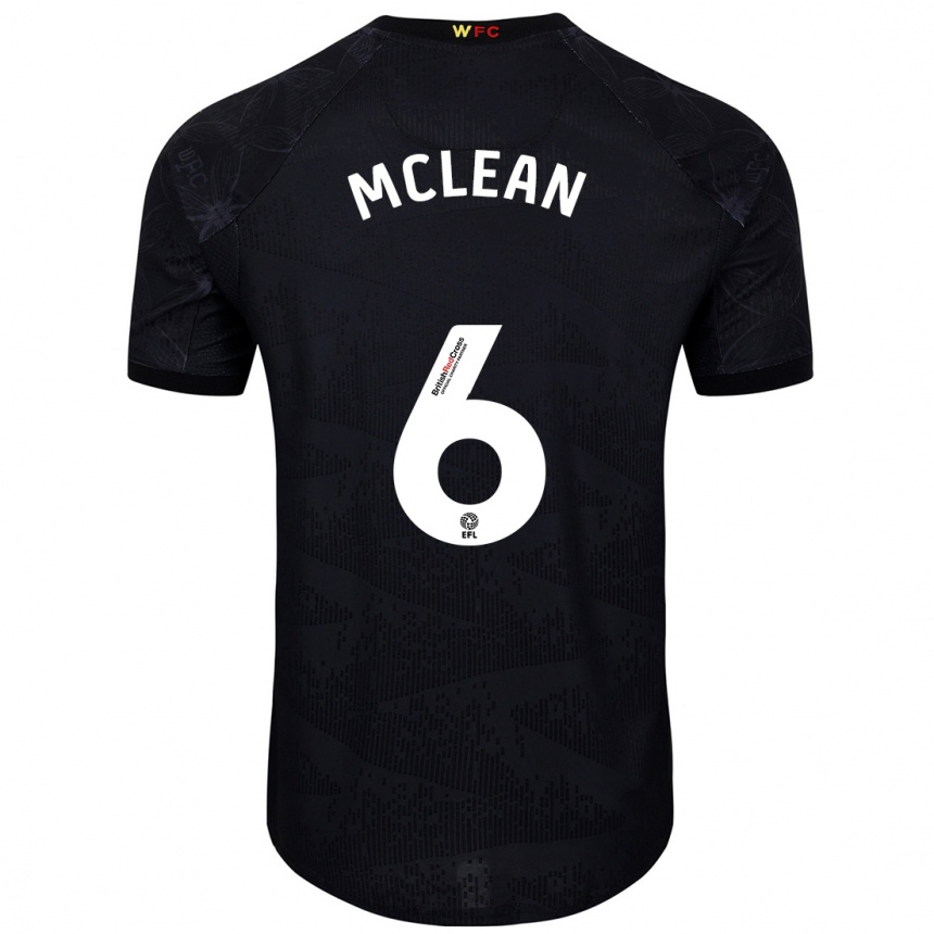 גברים כדורגל Sophie Mclean #6 שחור לבן הרחק ג'רזי 2024/25