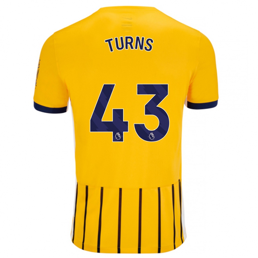 גברים כדורגל Ed Turns #43 פסי סיכה כחולים זהב הרחק ג'רזי 2024/25
