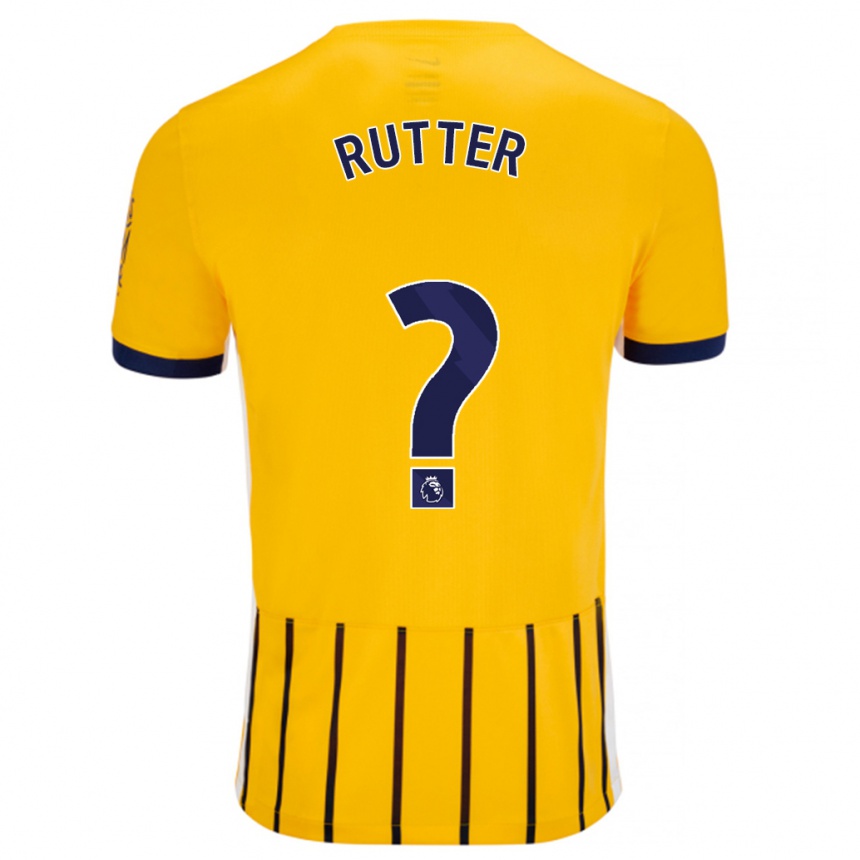 גברים כדורגל William Rutter #0 פסי סיכה כחולים זהב הרחק ג'רזי 2024/25