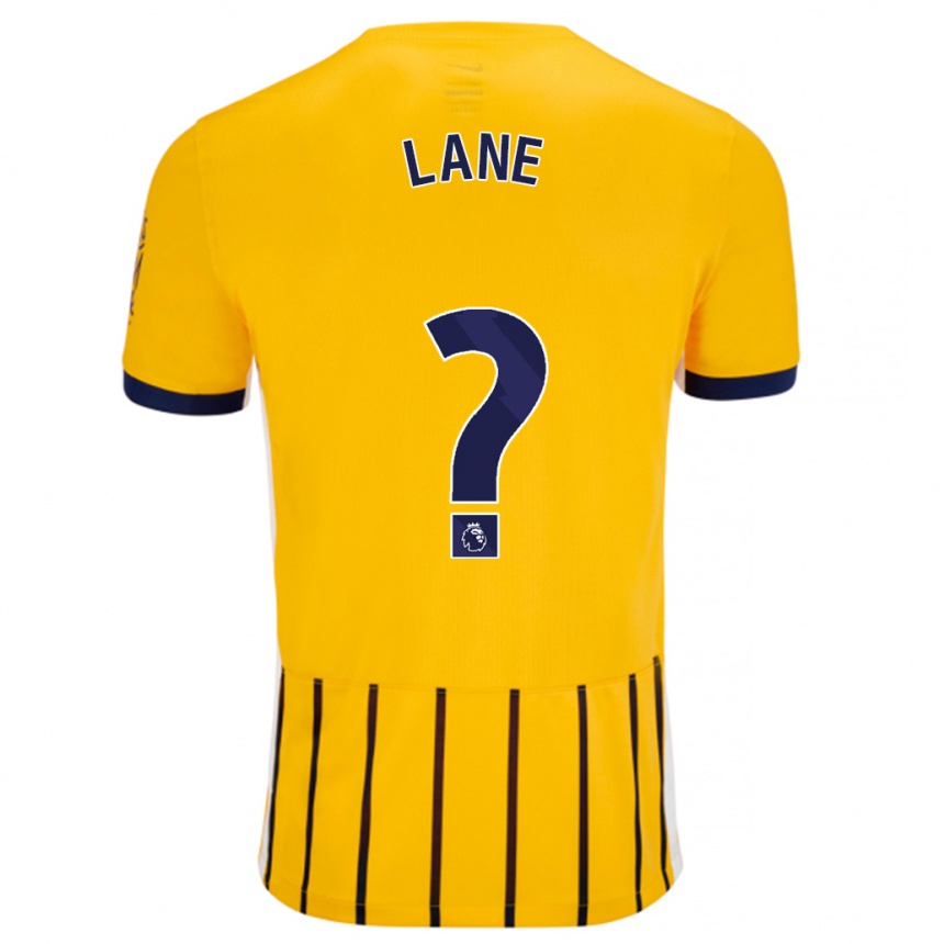 גברים כדורגל Darius Lane #0 פסי סיכה כחולים זהב הרחק ג'רזי 2024/25