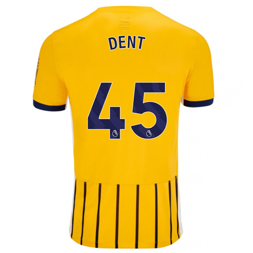 גברים כדורגל Lily Dent #45 פסי סיכה כחולים זהב הרחק ג'רזי 2024/25