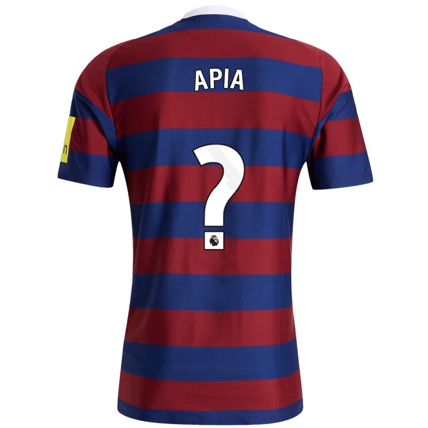 גברים כדורגל Aaron Apia #0 כחול כהה בורדו הרחק ג'רזי 2024/25