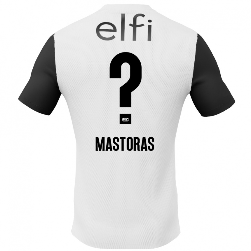 גברים כדורגל Enoch Mastoras #0 לבן שחור הרחק ג'רזי 2024/25