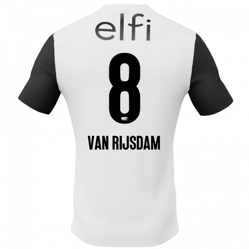 גברים כדורגל Julian Van Rijsdam #8 לבן שחור הרחק ג'רזי 2024/25