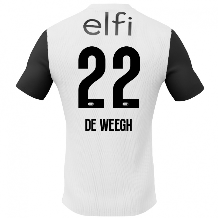 גברים כדורגל Bo Op De Weegh #22 לבן שחור הרחק ג'רזי 2024/25