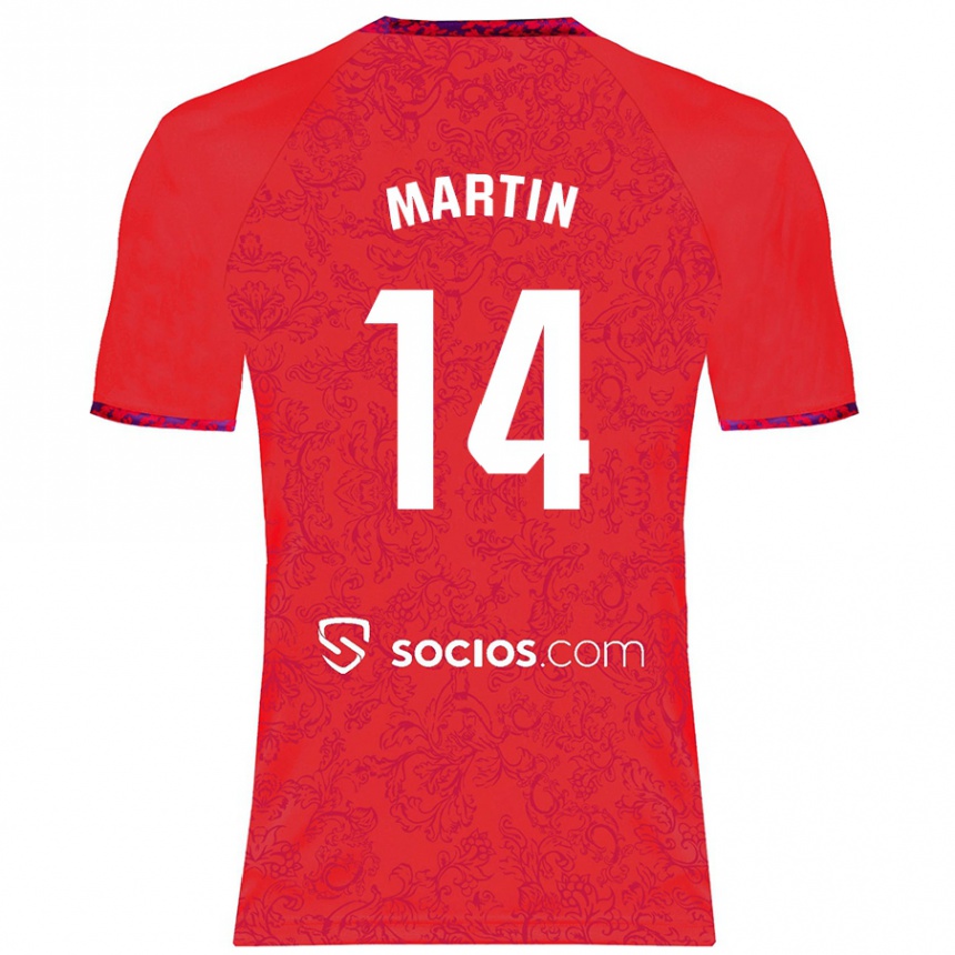 גברים כדורגל Nazareth Martín #14 אָדוֹם הרחק ג'רזי 2024/25