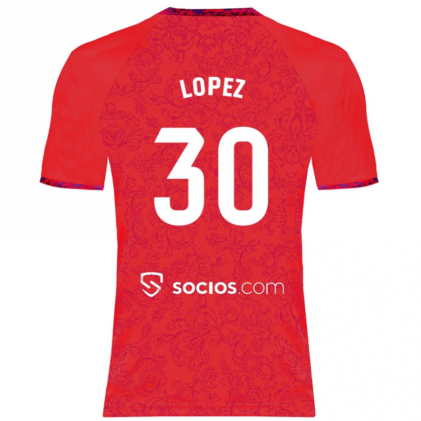 גברים כדורגל Alba López #30 אָדוֹם הרחק ג'רזי 2024/25