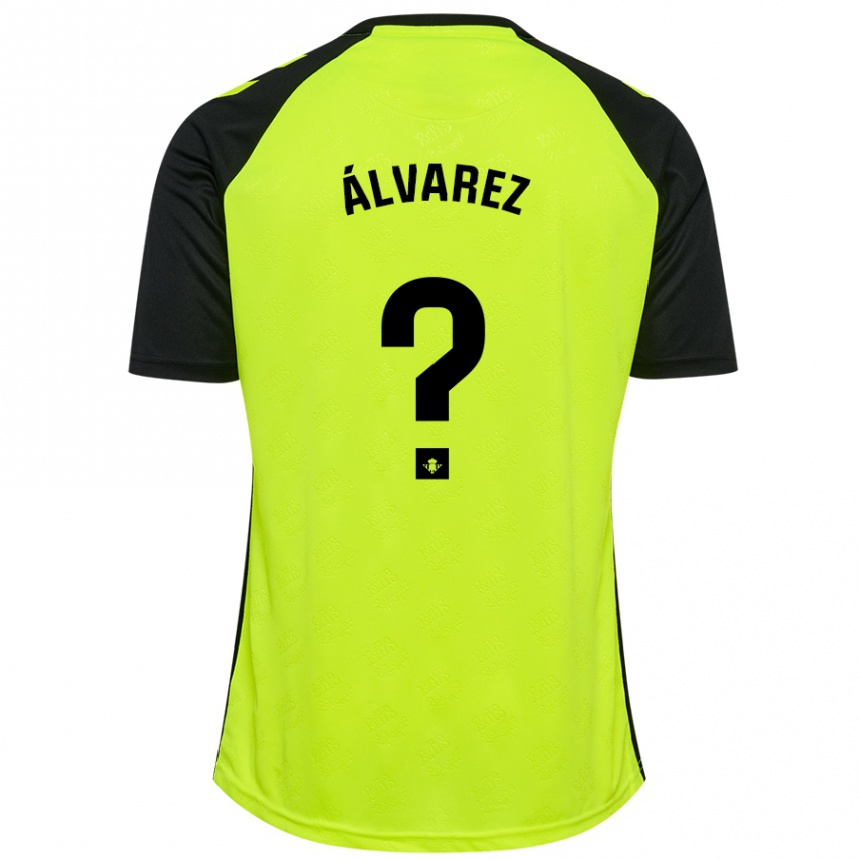 גברים כדורגל Daniel Álvarez #0 שחור ניאון צהוב הרחק ג'רזי 2024/25