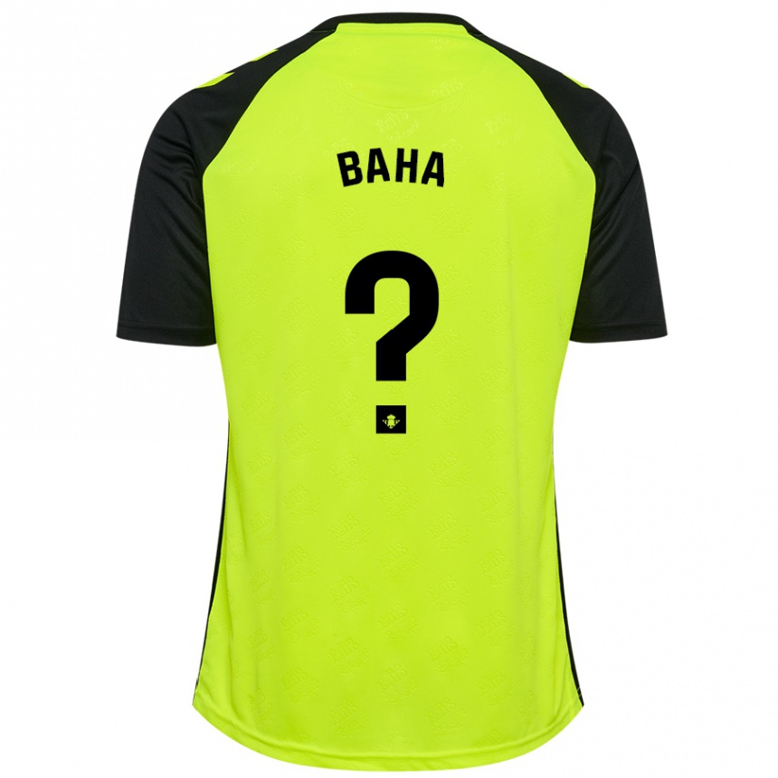גברים כדורגל Ziyad Baha #0 שחור ניאון צהוב הרחק ג'רזי 2024/25