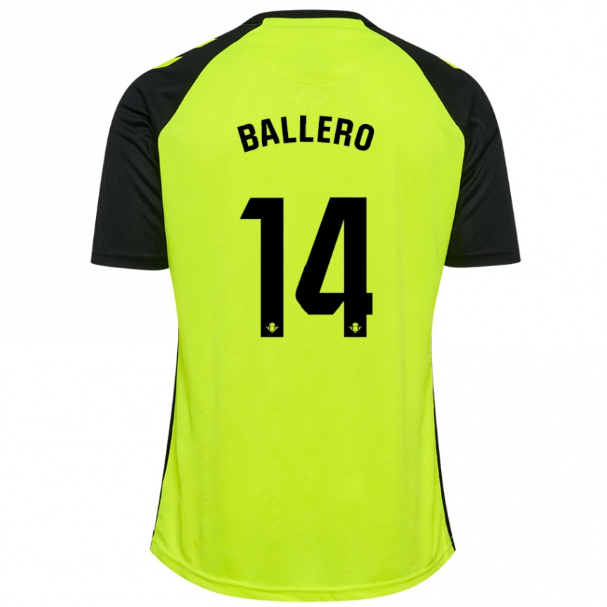 גברים כדורגל Sander Ballero #14 שחור ניאון צהוב הרחק ג'רזי 2024/25