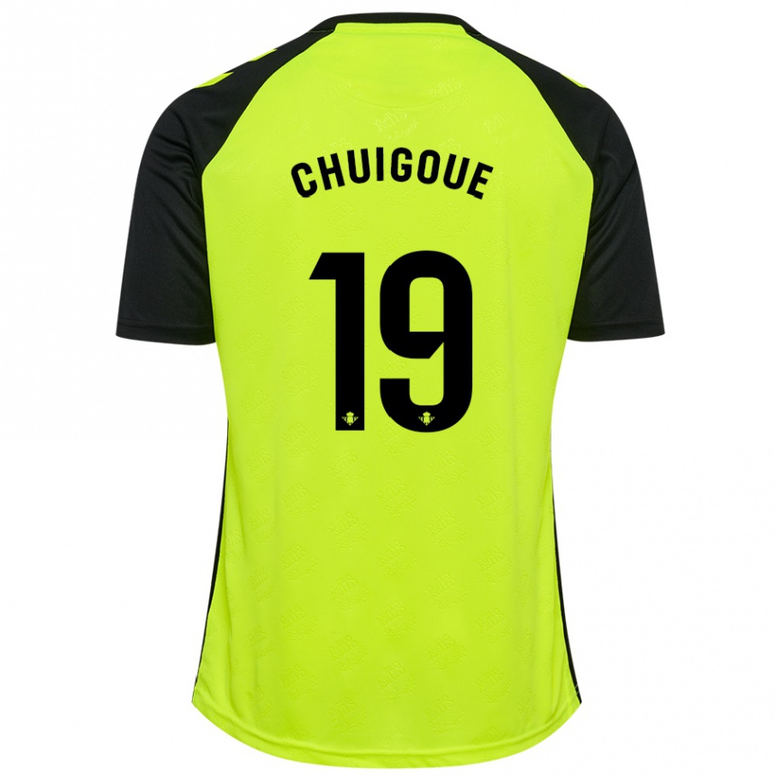גברים כדורגל Dorine Chuigoué #19 שחור ניאון צהוב הרחק ג'רזי 2024/25
