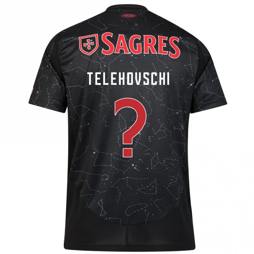 גברים כדורגל Dinis Telehovschi #0 שחור אדום הרחק ג'רזי 2024/25