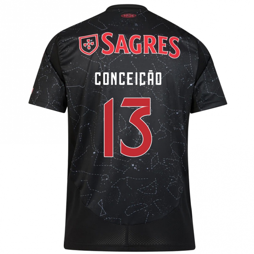 גברים כדורגל João Conceição #13 שחור אדום הרחק ג'רזי 2024/25