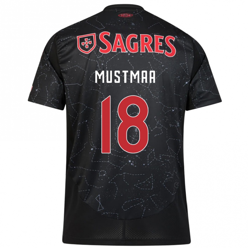 גברים כדורגל Karel Mustmaa #18 שחור אדום הרחק ג'רזי 2024/25