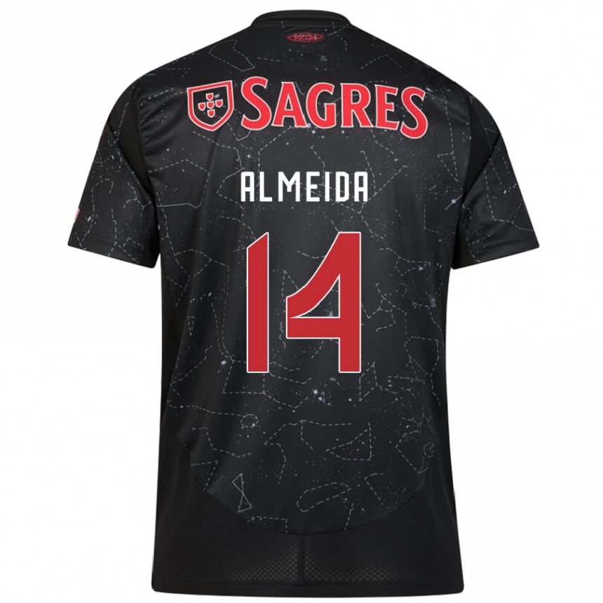 גברים כדורגל Letícia Almeida #14 שחור אדום הרחק ג'רזי 2024/25