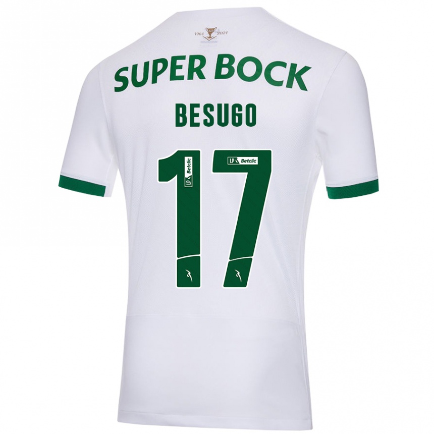 גברים כדורגל Neuza Besugo #17 ירוק לבן הרחק ג'רזי 2024/25