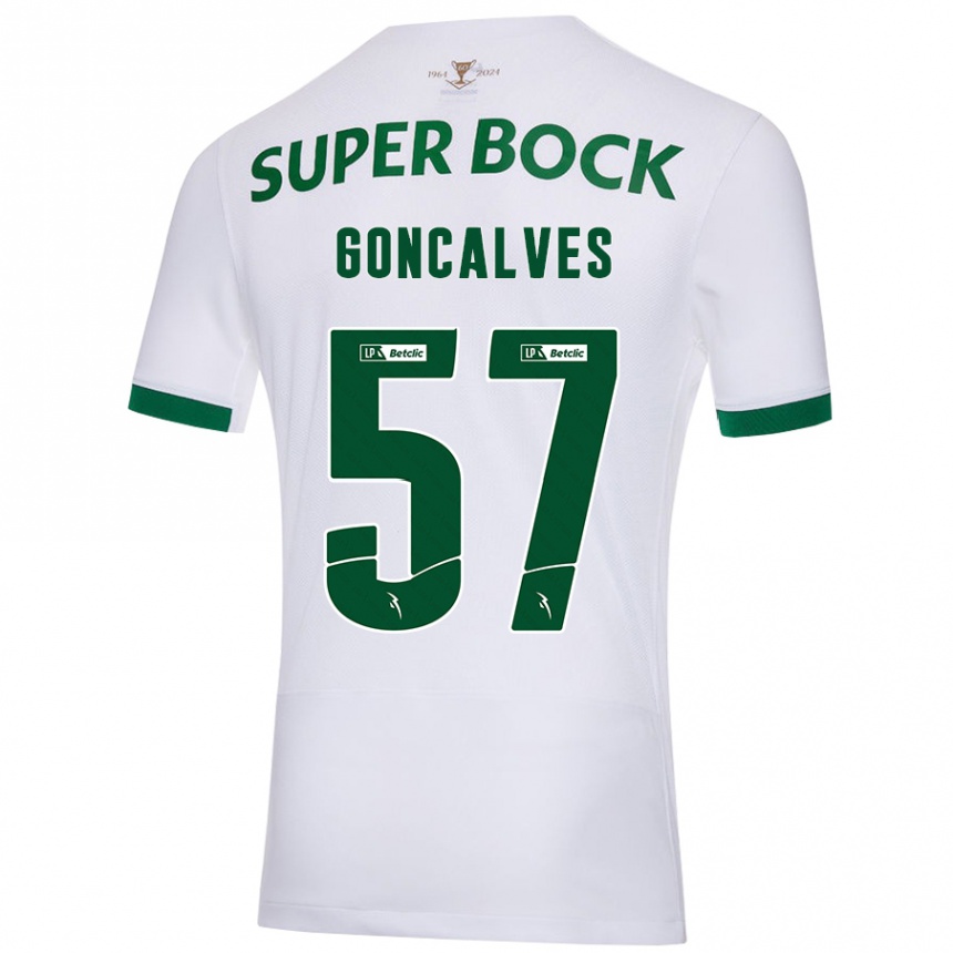 גברים כדורגל Inês Gonçalves #57 ירוק לבן הרחק ג'רזי 2024/25