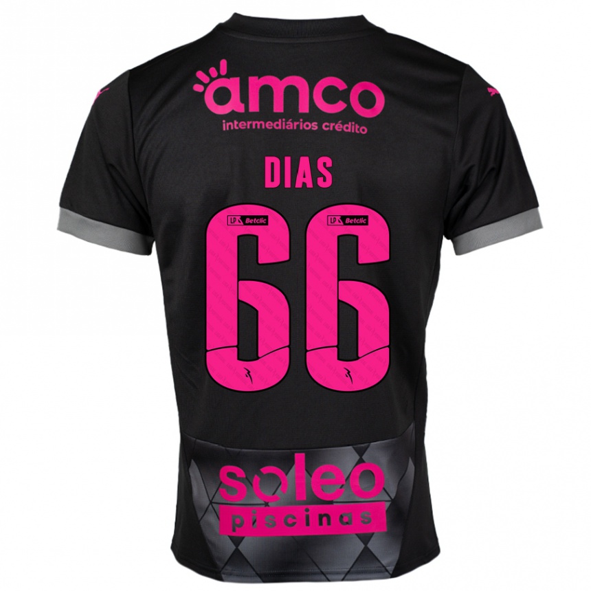 גברים כדורגל Gonçalo Dias #66 שחור ורוד הרחק ג'רזי 2024/25