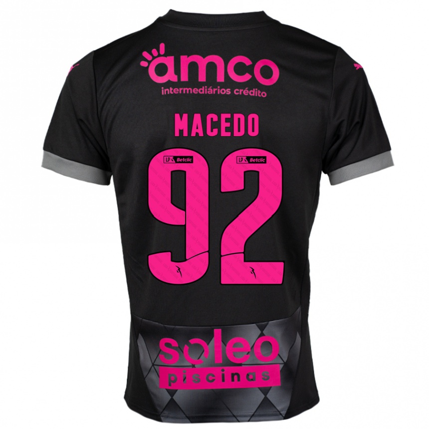 גברים כדורגל Rodrigo Macedo #92 שחור ורוד הרחק ג'רזי 2024/25
