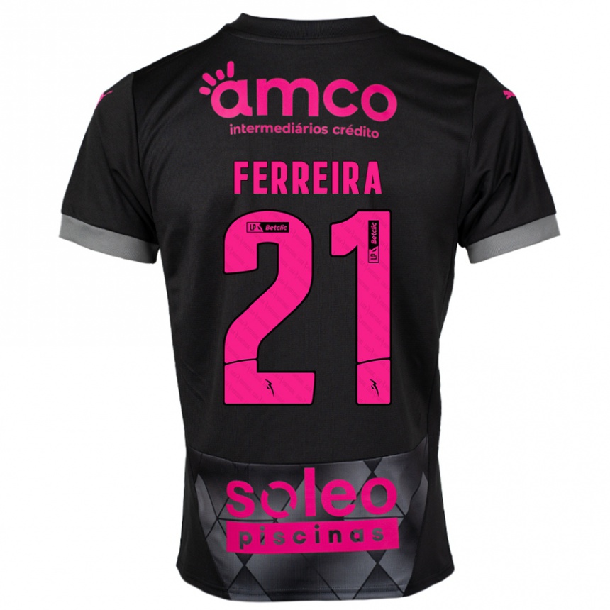 גברים כדורגל Ana Carolina Ferreira #21 שחור ורוד הרחק ג'רזי 2024/25