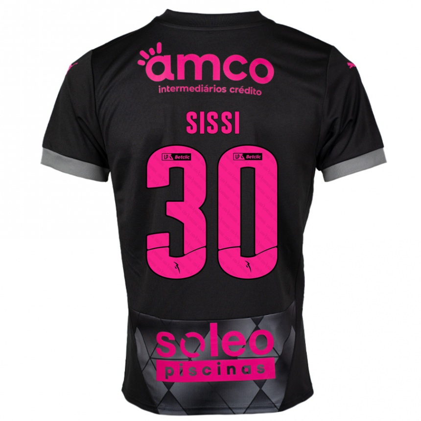 גברים כדורגל Sissi #30 שחור ורוד הרחק ג'רזי 2024/25