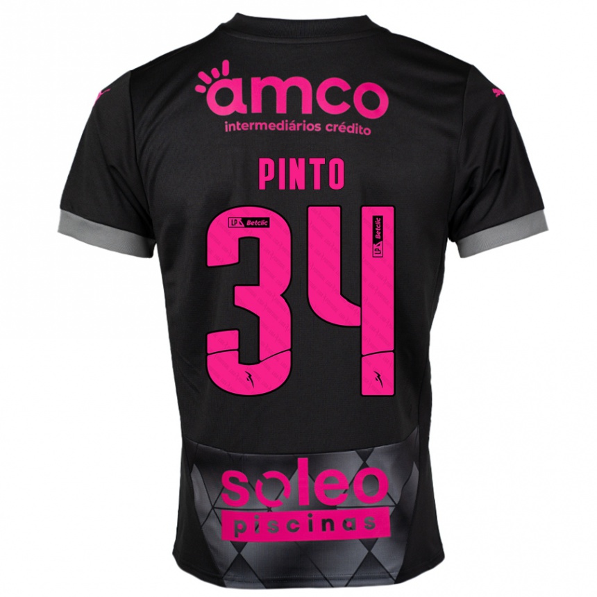 גברים כדורגל Ana Pinto #34 שחור ורוד הרחק ג'רזי 2024/25