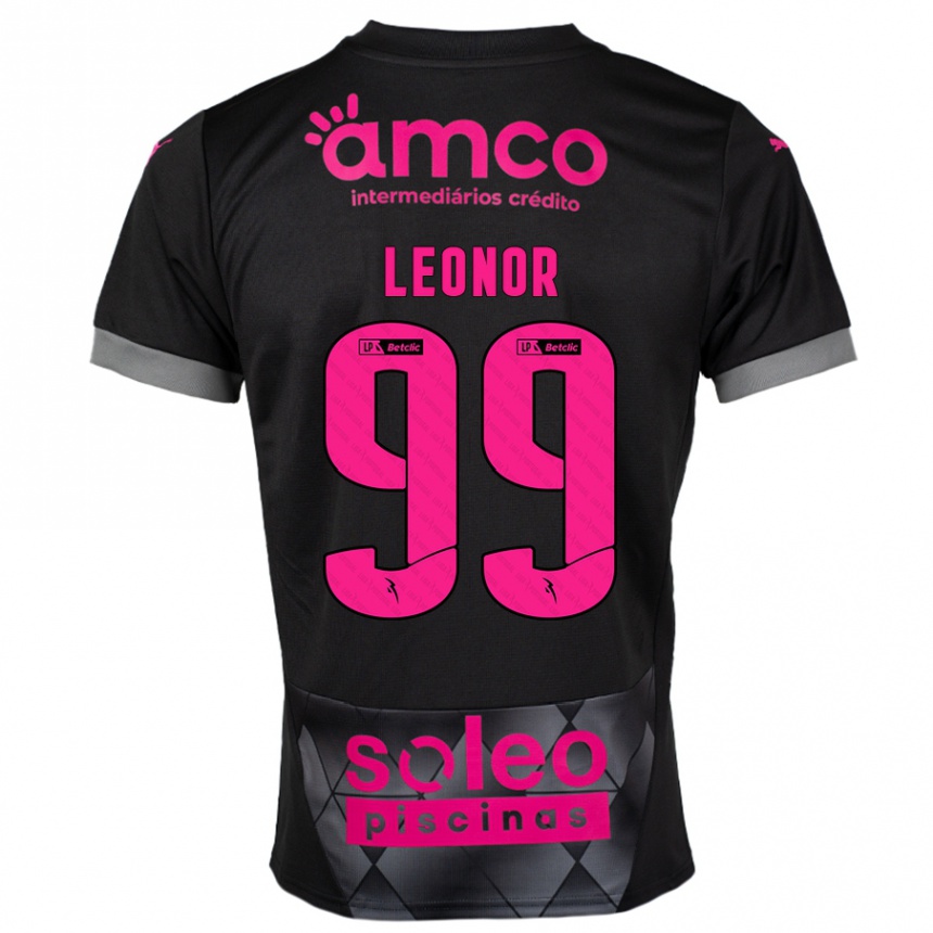 גברים כדורגל Maria Leonor #99 שחור ורוד הרחק ג'רזי 2024/25