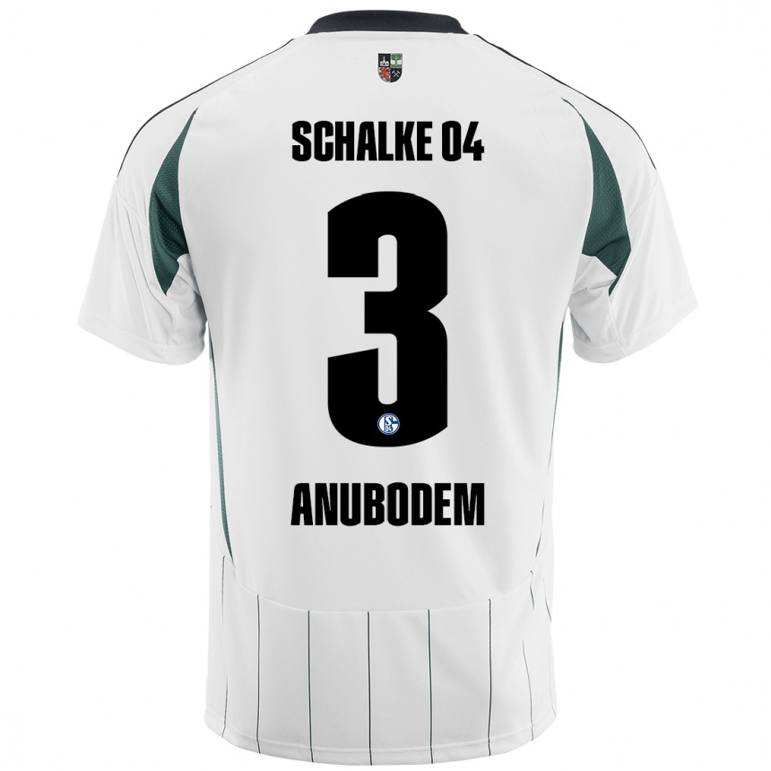 גברים כדורגל Ngufor Anubodem #3 ירוק לבן הרחק ג'רזי 2024/25