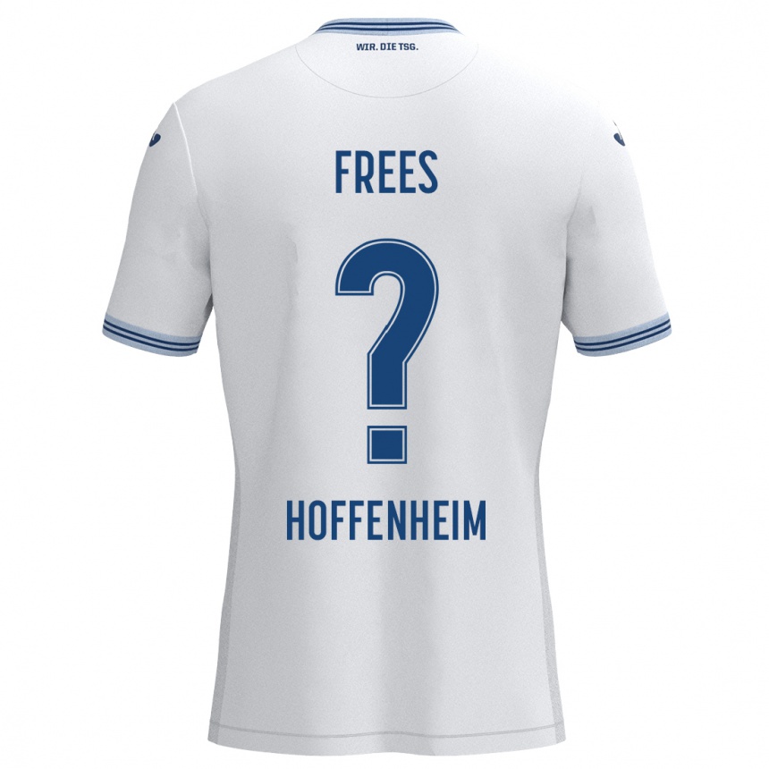 גברים כדורגל Kelven Frees #0 כחול לבן הרחק ג'רזי 2024/25