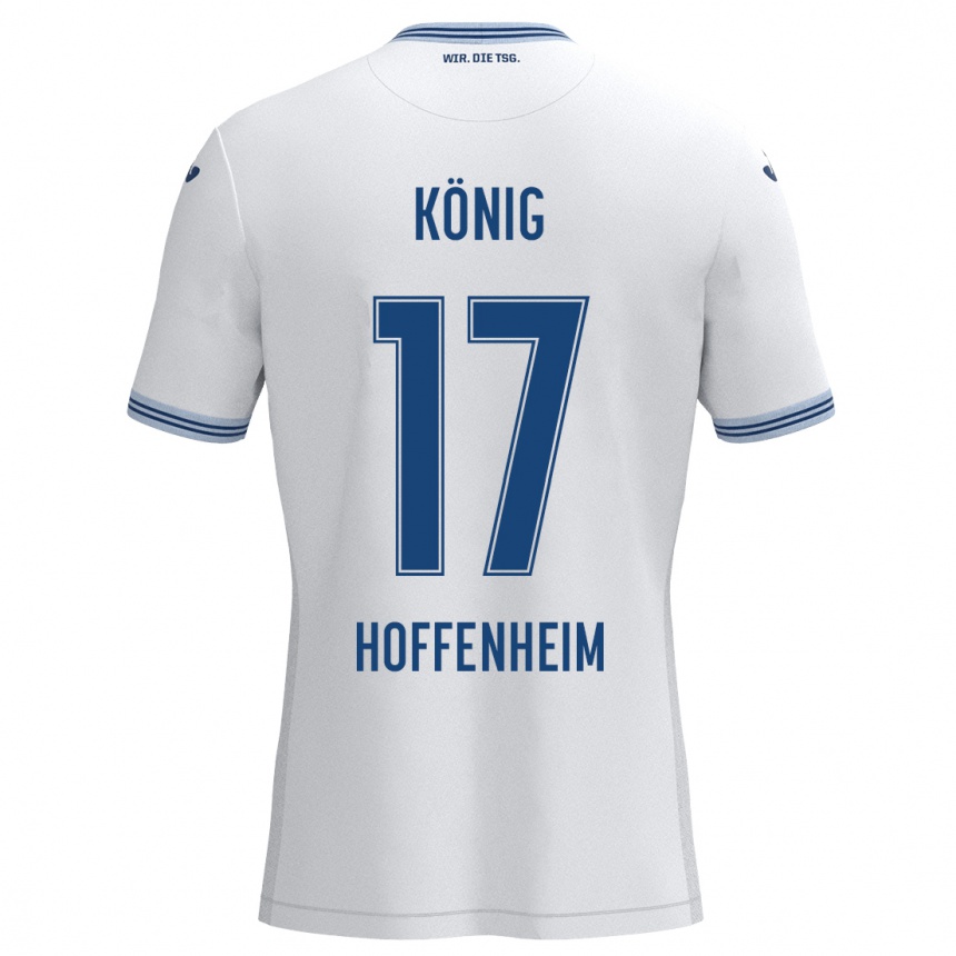 גברים כדורגל Noah König #17 כחול לבן הרחק ג'רזי 2024/25