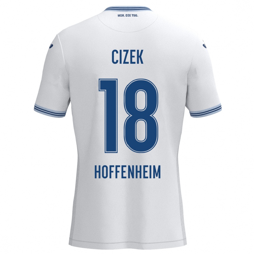 גברים כדורגל Krystof Cizek #18 כחול לבן הרחק ג'רזי 2024/25