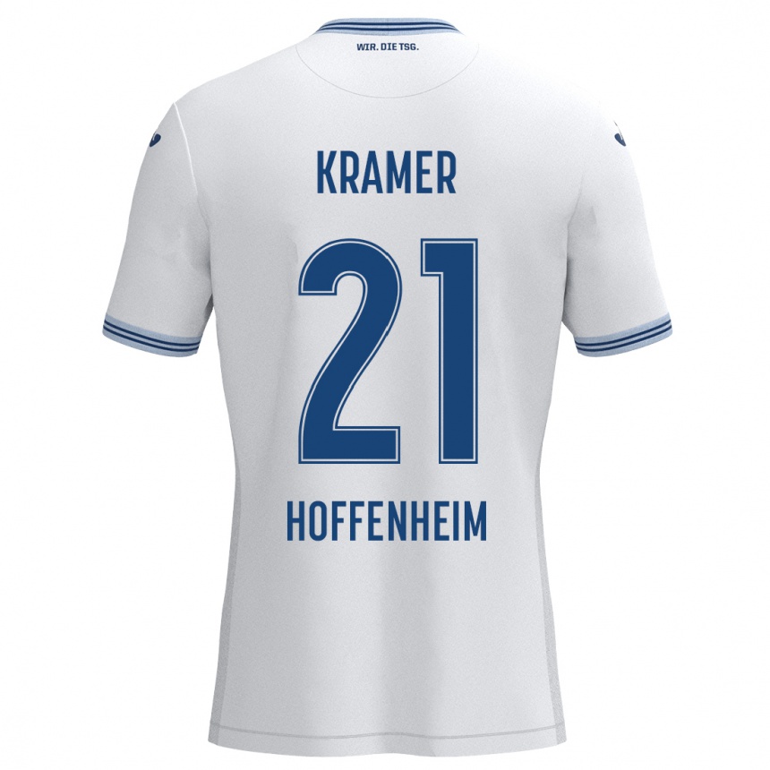 גברים כדורגל Emil Kramer #21 כחול לבן הרחק ג'רזי 2024/25