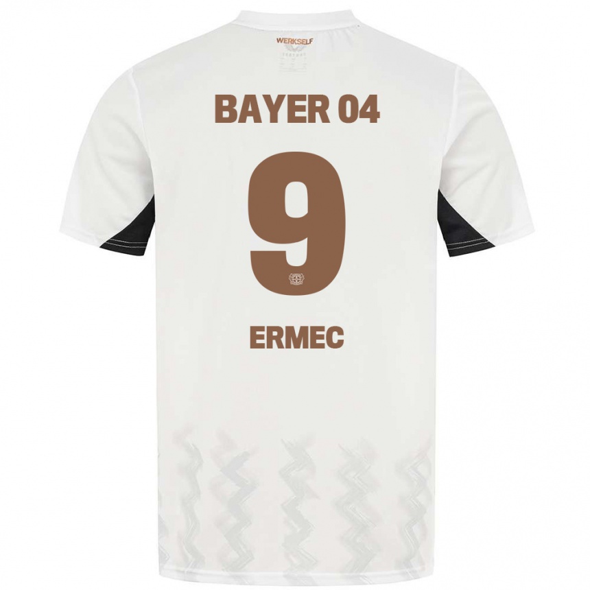 גברים כדורגל Berkan Ermec #9 לבן שחור הרחק ג'רזי 2024/25