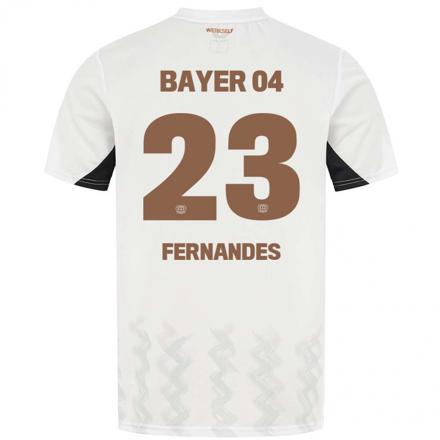 גברים כדורגל Tyron Fernandes #23 לבן שחור הרחק ג'רזי 2024/25