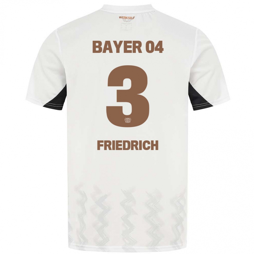 גברים כדורגל Melissa Friedrich #3 לבן שחור הרחק ג'רזי 2024/25